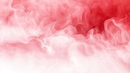   A red and white background with a lot of smoke rising from the top