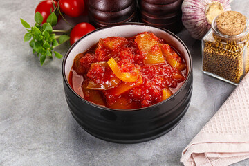 Hungarian lecho with bell pepper