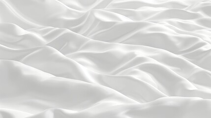 Flowing and Wrinkled White Fabric, Abstract Background with Soft Lighting and Delicate Texture