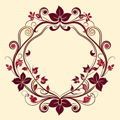 A decorative border design featuring intricate floral art vector