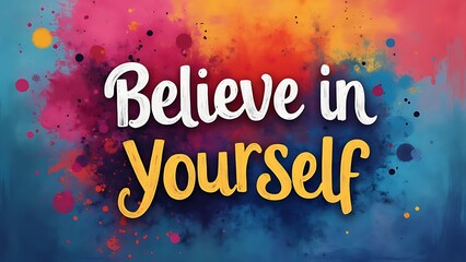 Believe In Yourself  (T-shirt Design Motivational Quote, Illustartion,Typography,Banner,Poster)