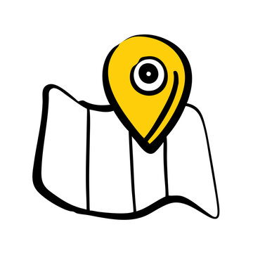 yellow map pin on map clip art preview