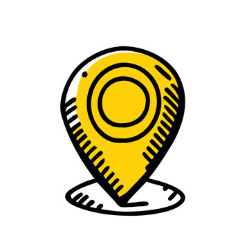 recommend clip art: yellow map pin with black outlines
