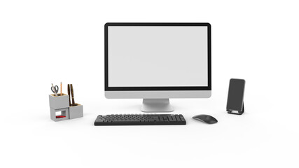 Office screen in transparent background