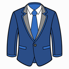 A formal suit jacket with a white collared art vector