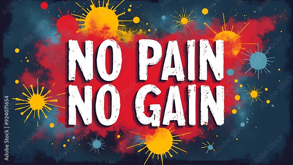 Wall mural No Pain No Gain (T-shirt Design Motivational Quote, Illustartion,Typography,Banner,Poster)