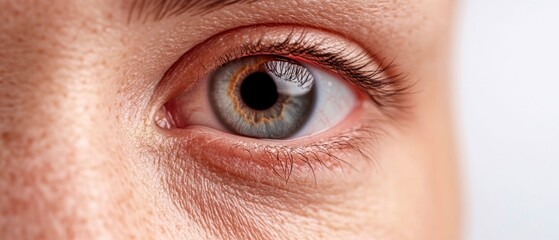 Close-up of Human Facial Skin and Eyes
