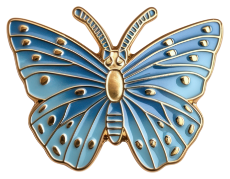 Elegant blue butterfly brooch