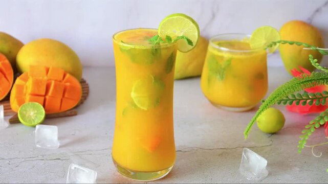 Mango Mojito Mocktail blends juicy mango with minty freshness and zesty lime for a vibrant, non-alcoholic drink that's perfect for a refreshing and flavorful experience.