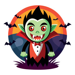 Halloween Vector Silhouette With Haunted House, pumpkin, and Bats Isolated on a white background