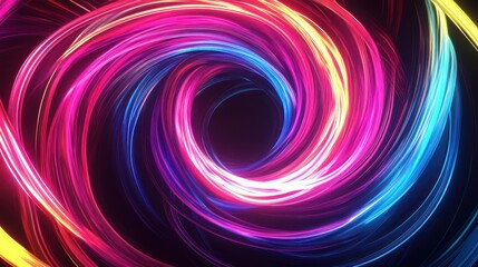 Abstract Swirling Neon Lights
