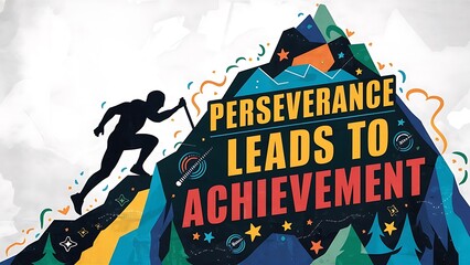Perseverance leads to achievement (T-shirt Design Motivational Quote, Illustartion,Typography,Banner,Poster)
