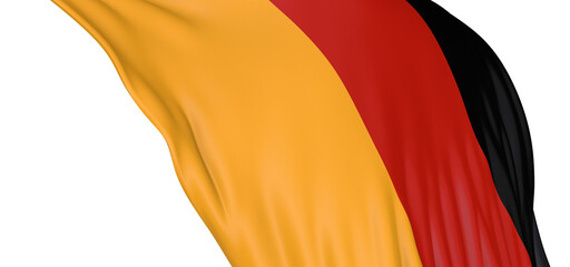 The black red and yellow colors of the German flag wave proudly