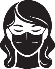 Face mask vector silhouette illustration logo