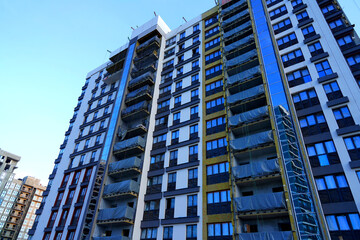Facade building Insulation. Mineral wool for building facade insulation. Insulation for thermal...