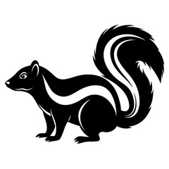 Skunk silhouette vector illustration on white background