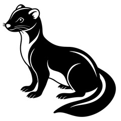 Weasel silhouette vector illustration on white background