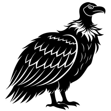 recommend clip art: Vulture silhouette vector illustration on white background