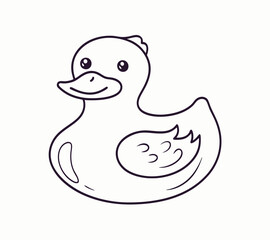 Rubber duck cartoon line doodle stock illustration