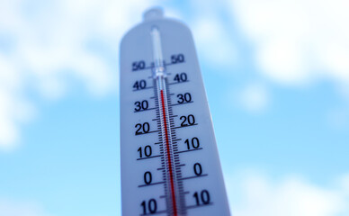 Thermometer for measuring outdoor air temperature. Meteorological device for observing and...