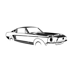 Naklejka premium Illustration car of 1968 Shelby gt500kr