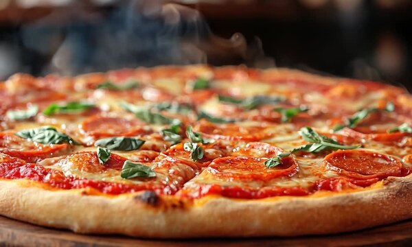 pizza on a table