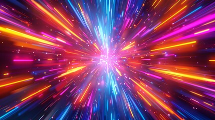 Neon Starburst Patterns: Starburst patterns in neon colors, creating dynamic and energetic visuals.