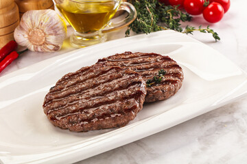 Grilled beef cutlet for burger