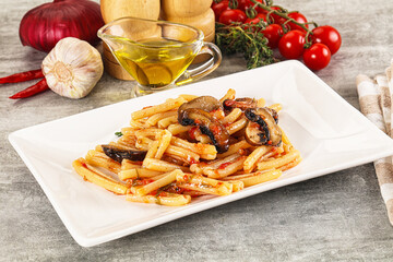Italian cuisine - casafecce with mushrooms