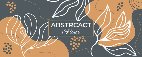 Vector floral pattern set poster banner cover template floral background abstract flowers design elements