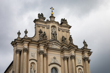 Warsaw, Poland, Europe, 5 August 2024: Churches, historical buildings and streets