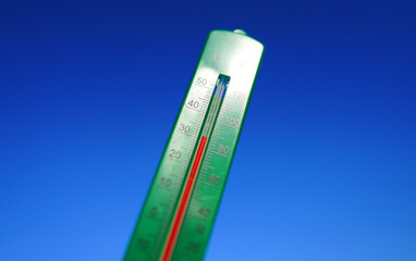 Thermometer for measuring outdoor air temperature. Meteorological device for observing and...