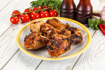 Hot and tasty chicken drumstick barbecue