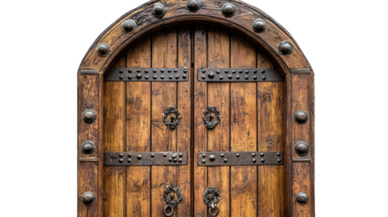 Old wooden door transparent background