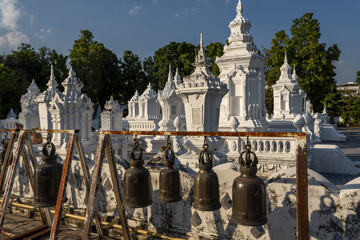a grouping of whitewashed mausoleums, which house the cremation ashes of members of the royal...