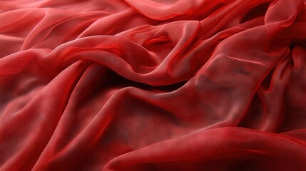 Obraz premium A close-up image of a red fabric with considerable fabric at its base and bottom