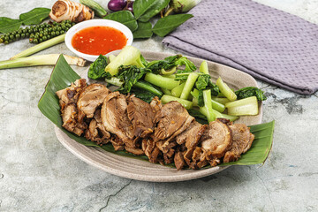 Asian cuisine Baked duck breast