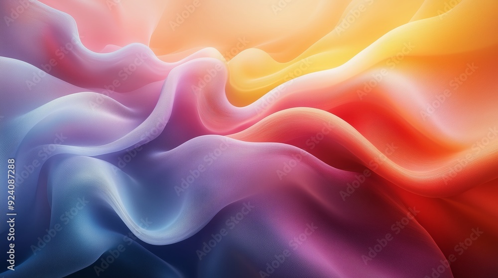 Poster soft swirls of vibrant colors blend seamlessly in an abstract composition showcasing movement and li