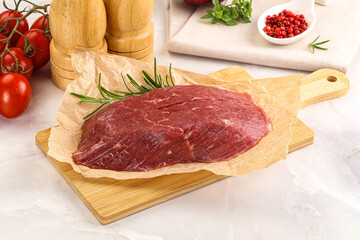 Raw beef meat uncocked steak