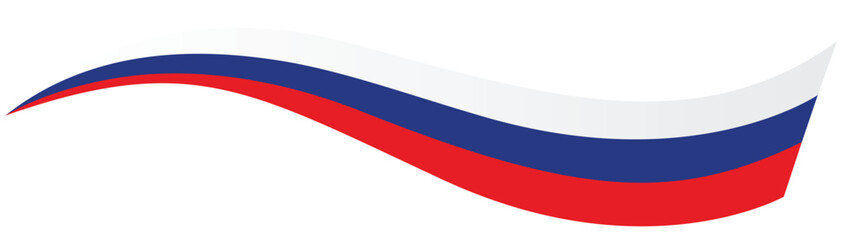 Fototapeta premium Russia Waving National flag. Modern unusual shape. Design template for decoration of flyer and card, poster, banner and logo. Isolated vector illustration.