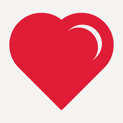 Red Simple heart. Adobe Illustrator Artwork