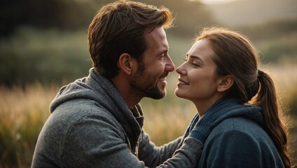 Obraz premium Illustrate a moment of genuine empathy and compassion between two people, capturing their emotional connection and the warmth in their expressions