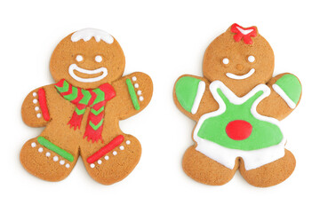 christmas gingerbread cookie isolated on white background