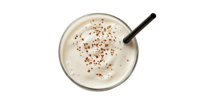 vanilla milkshake top view transparent background
