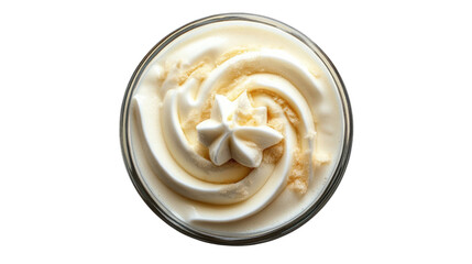 vanilla milkshake top view transparent background