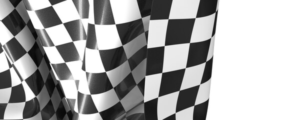 Obraz premium The checkered flag waves signaling the finish line Victory is in sight