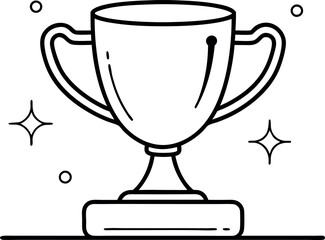 Black And White Trophy Illustration Representing Achievement And Success