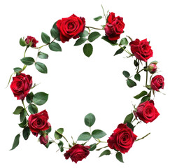 PNG Red rose wreath on white