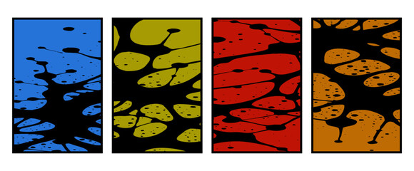 Set of 4 Abstract pattern. Illustration for printing on wall decorations. For use in graphics.