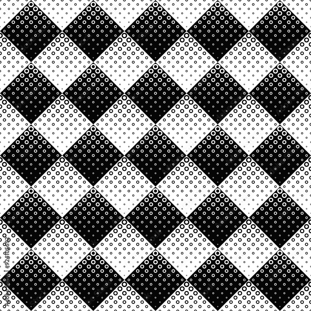 Poster seamless abstract geometrical circle pattern background - black and white vector design